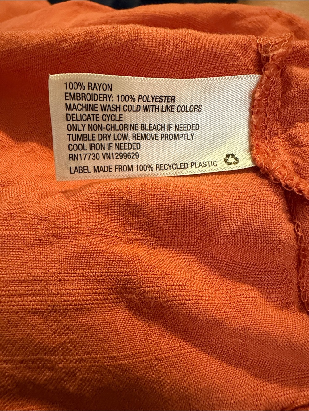 Knox Rose Orange Embroidered Peasant Tunic - Picture 9 of 9